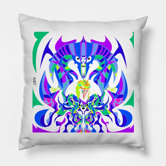 lime dark nazgul ecopop in balrog dreams of the middle earth ecopop Pillow by jorge_lebeau