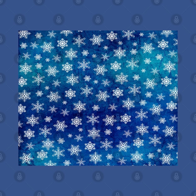 Christmas Glitter snowflakes In Blue by DragonTees