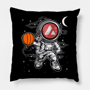 Astronaut Basketball Avalanche AVAX Coin To The Moon Crypto Token Cryptocurrency Blockchain Wallet Birthday Gift For Men Women Kids Pillow