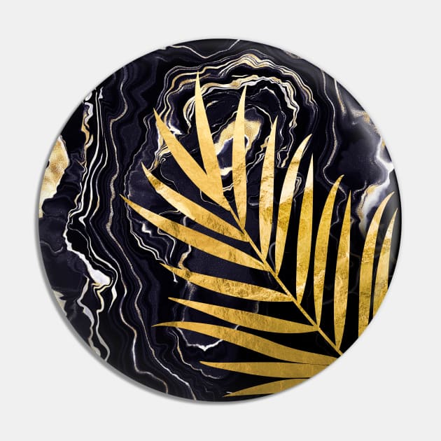 Black Gold marble tropic Pin by GreekTavern