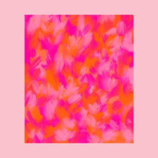 Bright Pink and Orange Brushstrokes T-Shirt