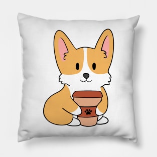 Coffee Corgi Pillow