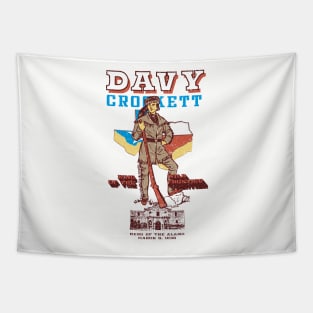 Davy Crockett Texas Alamo Cowboy Vintage Souvenir Tapestry