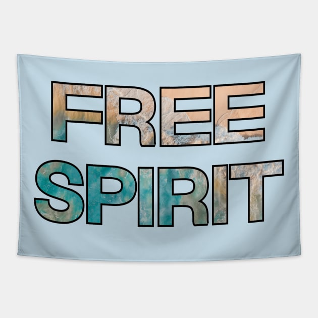 Free Spirit Ocean Waves Graphic design Tapestry by AdrianaHolmesArt