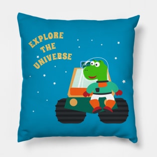 Cute dinosaur astronaut. Pillow