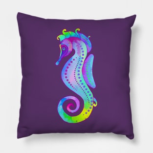 Watercolor Seahorse Art Pillow