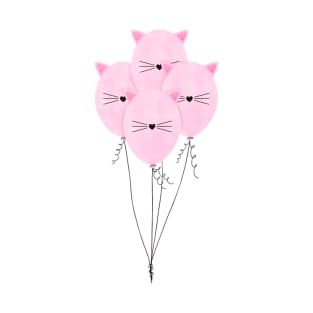 Pink Cat Balloons T-Shirt