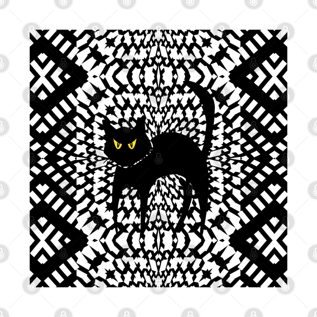 Black And White Halloween Cat by justrachna