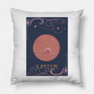 Jupiter - Art Nouveau Space Travel Poster Pillow