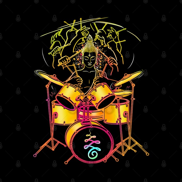 Neon Nirvana - Drummer Buddha by Roy's Disturbia