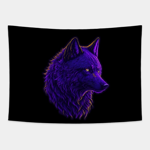 Wolf art Tapestry by DesignVerseAlchemy