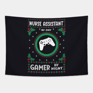 Nurse Assistant By Day Gamer By Night - Ugly Christmas Gift Idea Tapestry