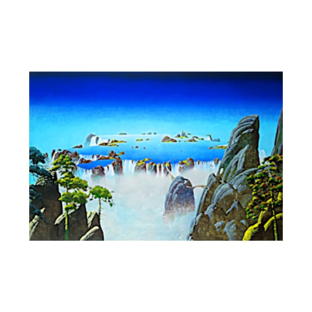 Close to the Edge Fantasy Print Mountain Lake Surreal Art by ZiggyPrint