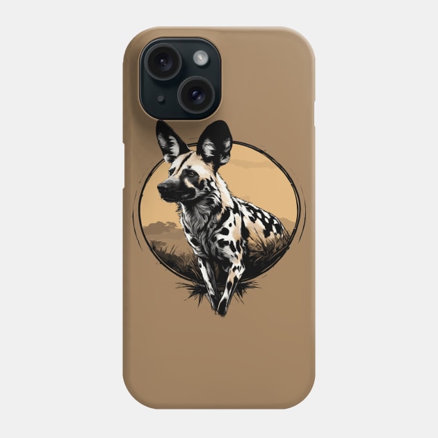 African Wild Dog Phone Case by Ray Crimson