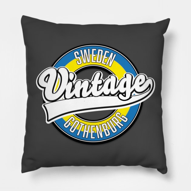 Gothenburg sweden vintage style logo Pillow by nickemporium1