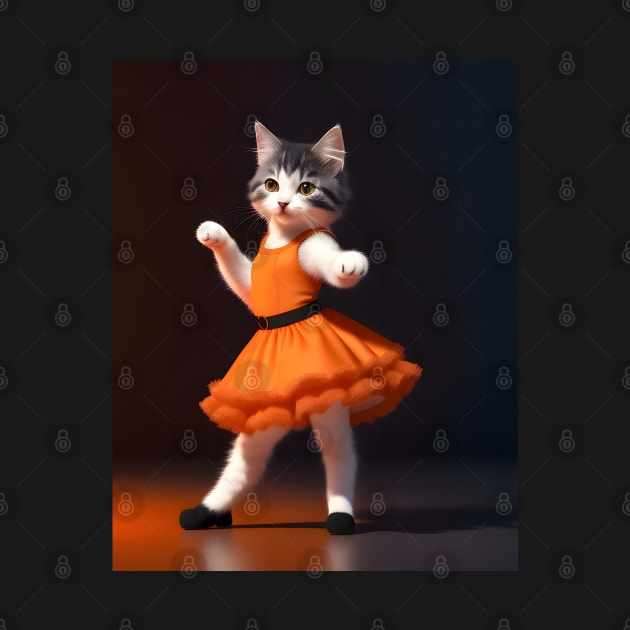 Dancing cat - Modern digital art by Ai-michiart