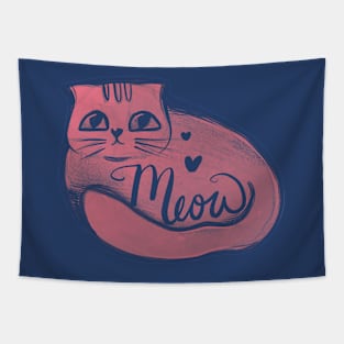 Cute Cat Ball Goes Meow Tapestry