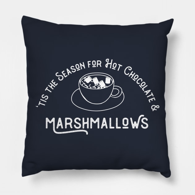 Marshmallow and Hot Chocolate Holiday Gift Pillow by LovableDuck