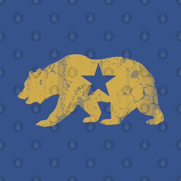 Retro California Golden State Bear by E