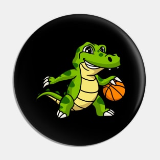 Basketball Crocodile Cartoon Animals Kids Gift Pin