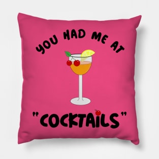 FUNNY Quotes You Had Me At Cocktail Party Pillow