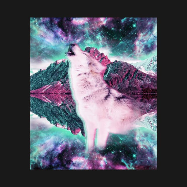 Trippy Psychedelic Wolf In Space by Random Galaxy