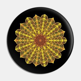 Sunflower mandala Pin