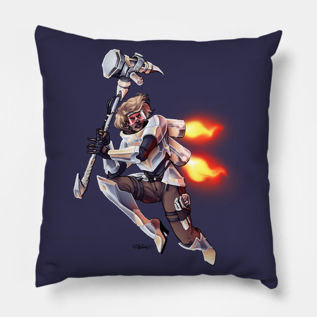 Hammer & Jetpack Pillow by Indi Martin