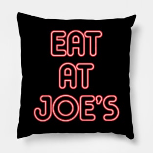 "Eat at Joe's" Neon Sign Pillow