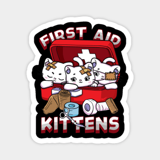 First Aid Kittens Pun Adorable Kawaii Kitties inside First Aid Box Magnet