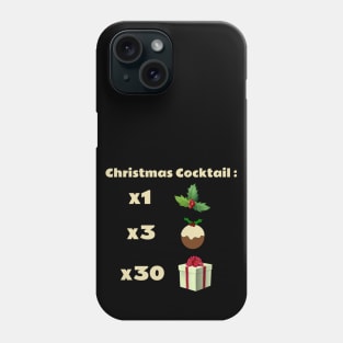 Christmas Cocktail, Cocktail recipe, Holly, Christmas Pudding, Christmas Gift, Funny Cocktail Stickers Phone Case