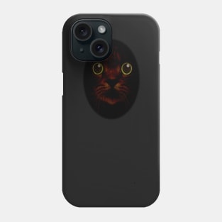 Green Eyed Cat in Shadow Phone Case