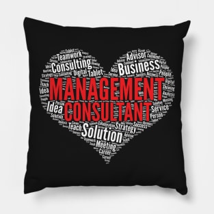 Management consultant Heart Shape Word Cloud Design graphic Pillow