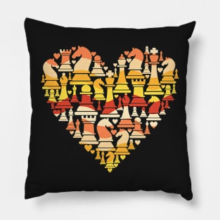 Colorful Chess Heart Pillow