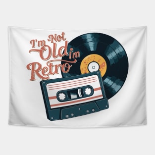 Funny I'm Not Old I'm Retro Record And Cassette Design Tapestry