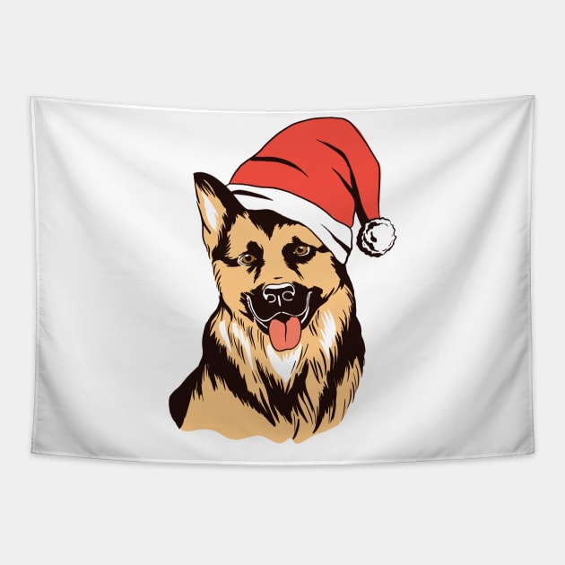 Dog Christmas Hat Tapestry by MajorCompany