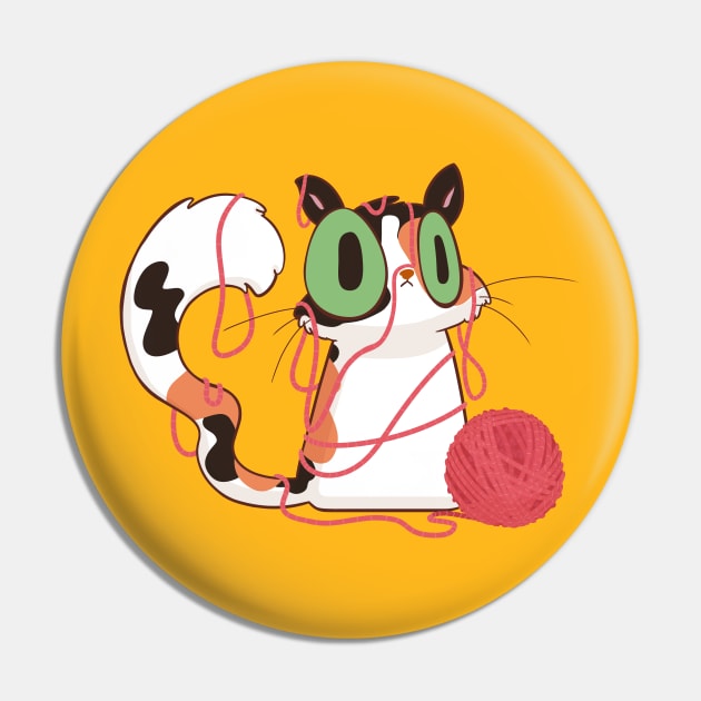 Naughty Calico Cat Pin by ChiquitaFoncy