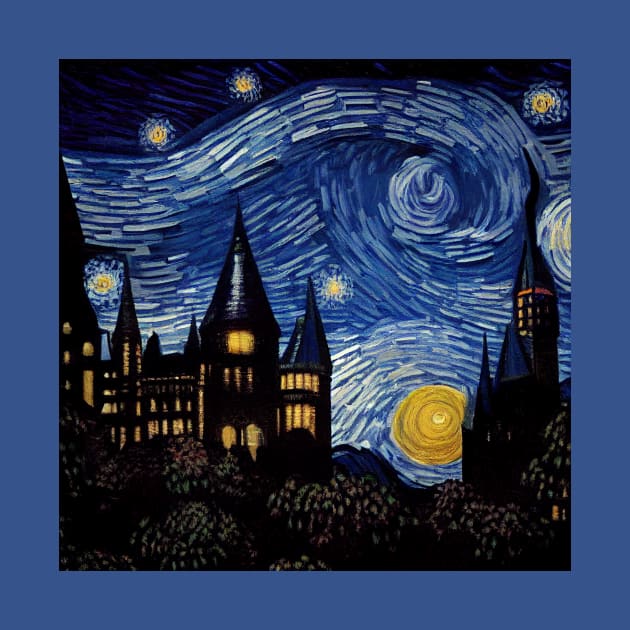 Starry Night Wizarding School Van Gogh by Grassroots Green