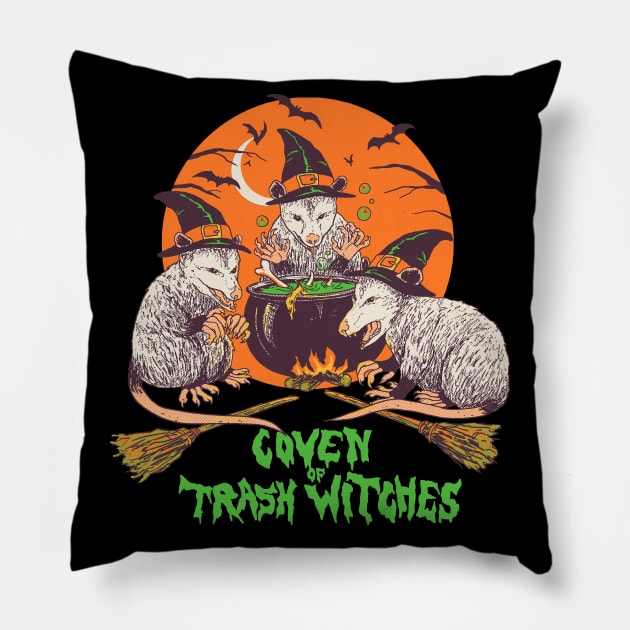 Coven Of Trash Witches Pillow by Hillary White Rabbit