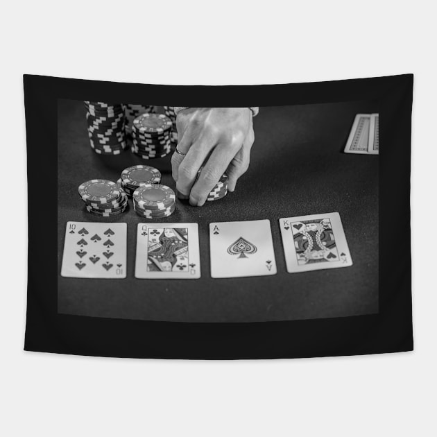 Poker player placing a bet Tapestry by yackers1