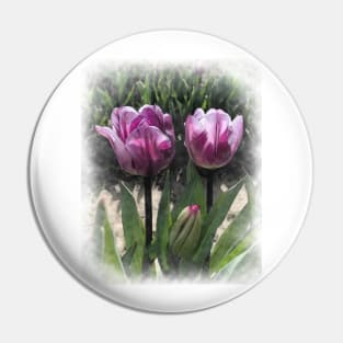 Soft Purple Pattern Tulips Pin