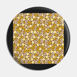 RETRO BROWN AND YELLOW FLORALS 60S SIXTIES BOHEMIAN FLOWERS Pin