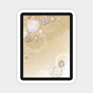 Seashells on the Sand Background Magnet