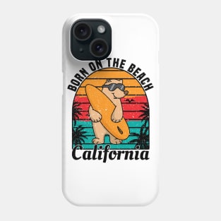 BORN ON THE BEACH California Sunset Retro Vintage Phone Case