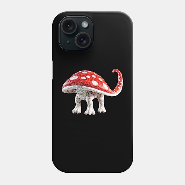 Red and White Mushroom Hat Brontosaurus A Simple Delight Phone Case by Artistic Design