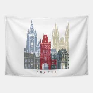 Prague skyline poster Tapestry