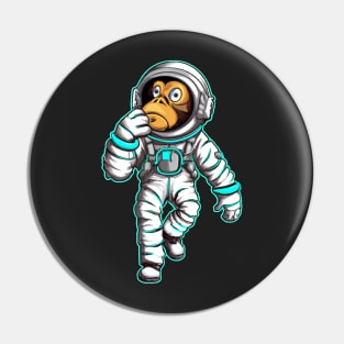 Astraminals Cartoon Monkeynaut Blue Pin