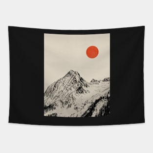 Red moon Minimal landscape 10 Tapestry