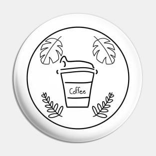 Transparent coffee and leaf Pin