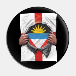 Antigua & Barbuda Flag English Flag Ripped - Gift for Antiguan & Barbudan From Antigua & Barbuda Pin